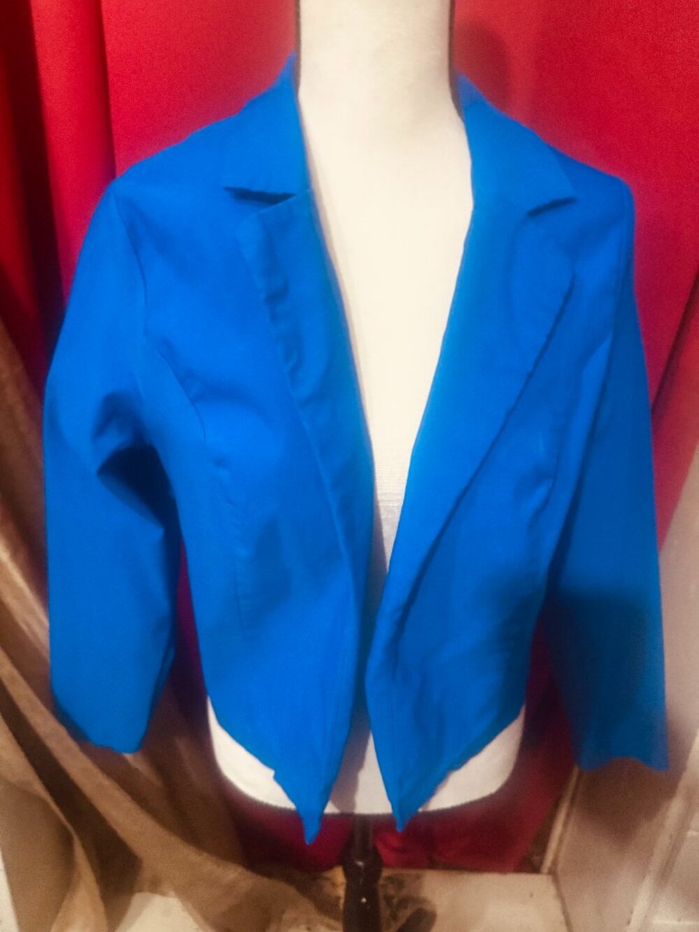 Bright Blue open front blazer